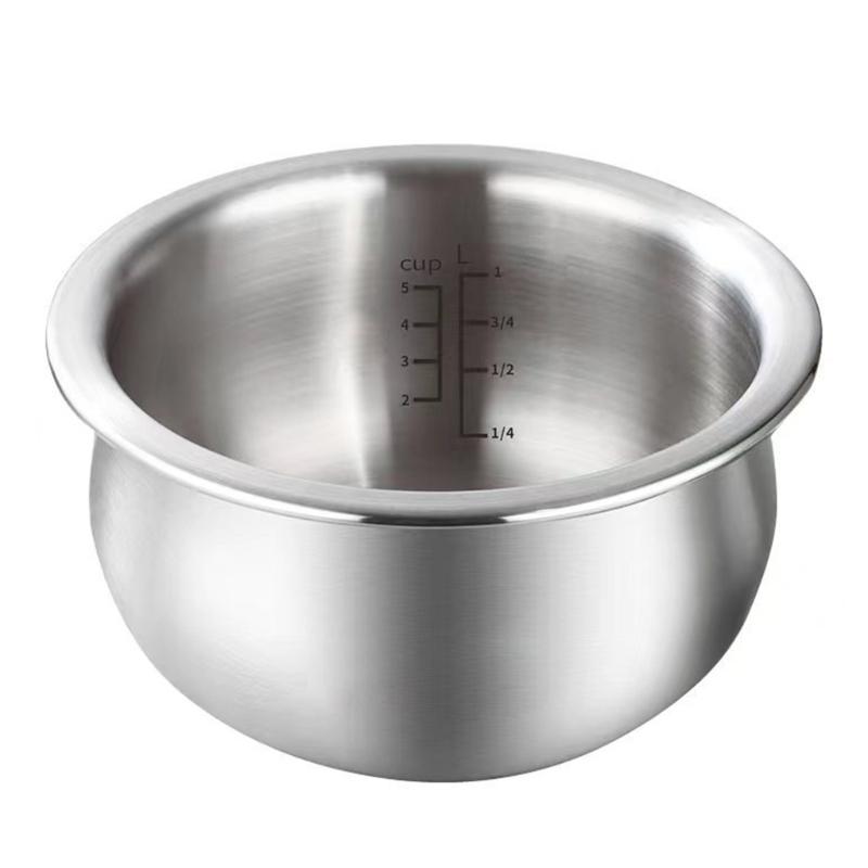 Multiple Capacity Electric Cooker Inner Pot 2L to 5L Sizes Stainless Steel Surfaces Enhanced Heat Distribution System