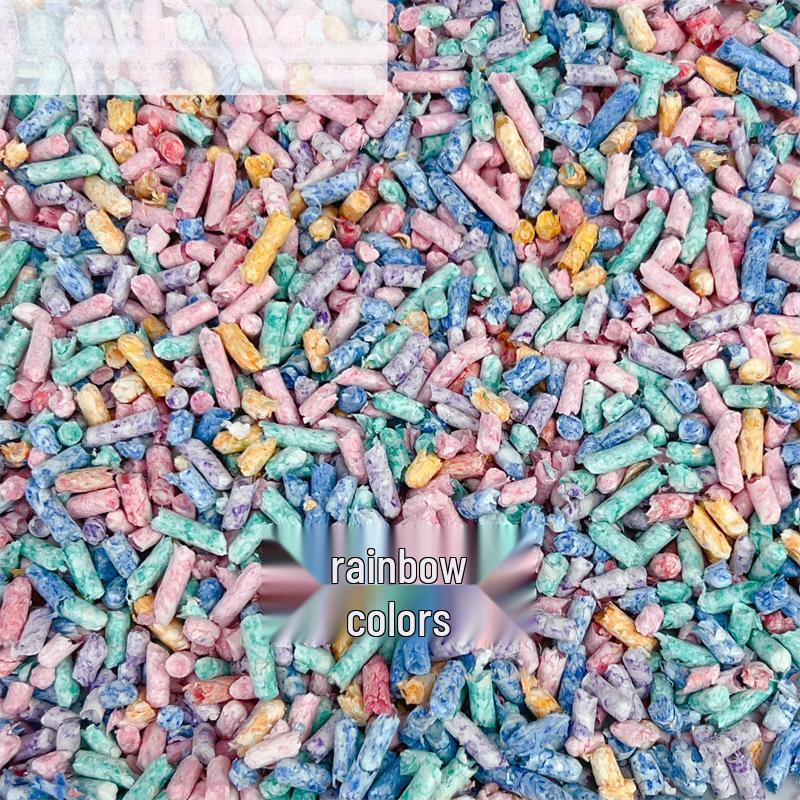 Coolybi Absorbent Rainbow Paper Pellets with Flower Scents for Hamster Bedding - Dust-Free Shavings and Landscaping Supplies