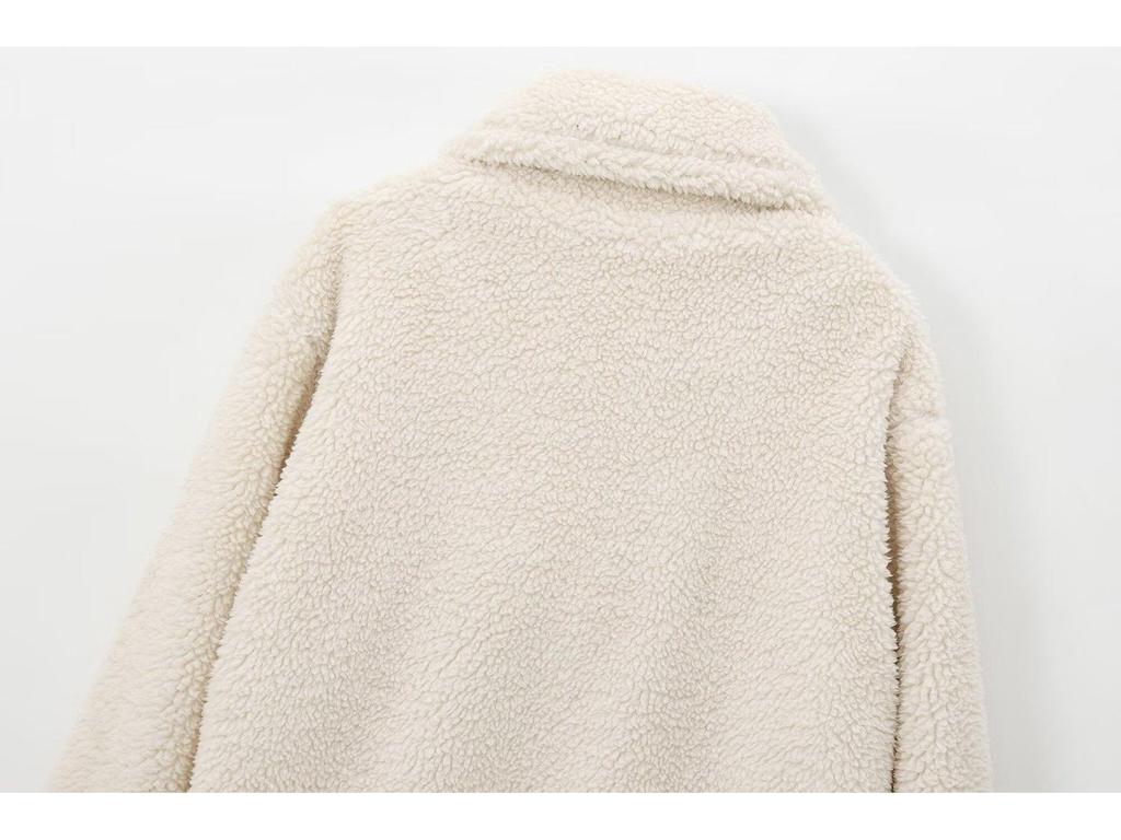 2024 Fall/Winter Women's Faux Fur Solid Color Overcoat: European & American Style