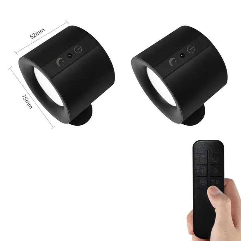 1/2 PCS 360° RotationLED Wall Lamp Rechargeable Magnetic Wireless USB Touch Home Bedroom Bedside RoomDecor Reading Wall Lights
