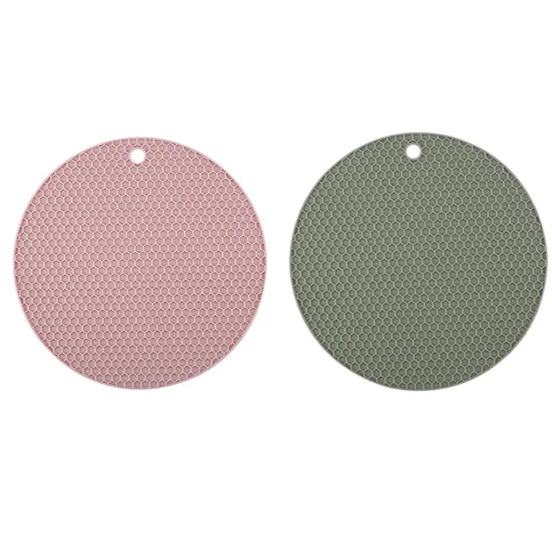 2/4PCS Honeycomb Nonslip Pot Table Mat Placemat Kitchen Accessories Multifunction Heat Resistant Silicone Mat Drink Cup Coasters