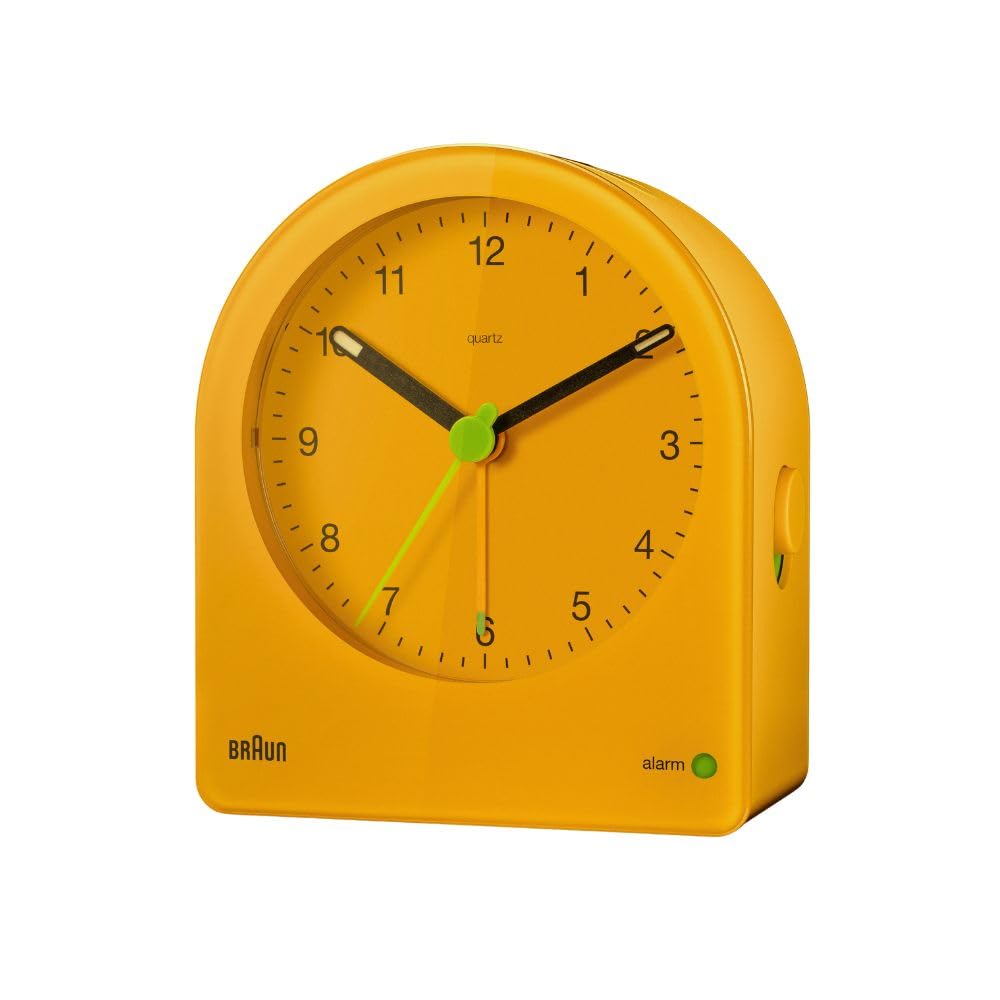 Authorized BRAUN Analog Alarm Table Clock Retro AB2 Reissue Color Yellow BC22Y Table Clock Yellow [Domestic Import]