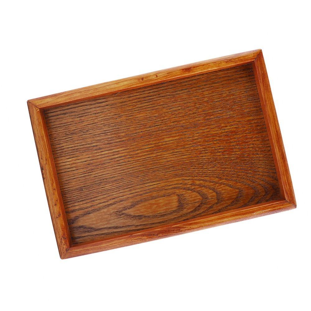 Rectangular Snack Tray Wood Fruit Platter Simple Serving Tray For Hotel