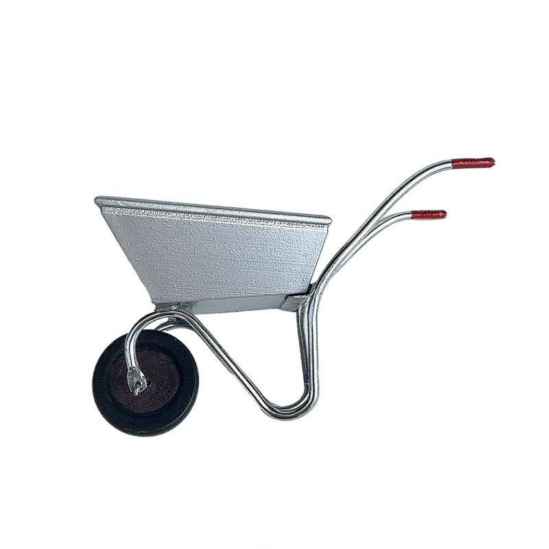 1/12 Dollhouse Simulation Metal Garden Farm Cart Model Dollhouse Furniture Decoration Dolls House Accessories Pretend Play Toys