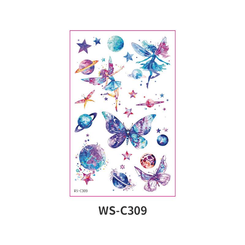 Fairy Tale Glitter Tattoo Stickers: Waterproof Butterfly, Unicorn & Bear Designs
