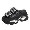 Fashion New Summer Women Slippers Flip-Flops Ladies Beach Bling Shoes Wedge Heels Shoes Woman High Platform Slippers Outside Sandals 8CM