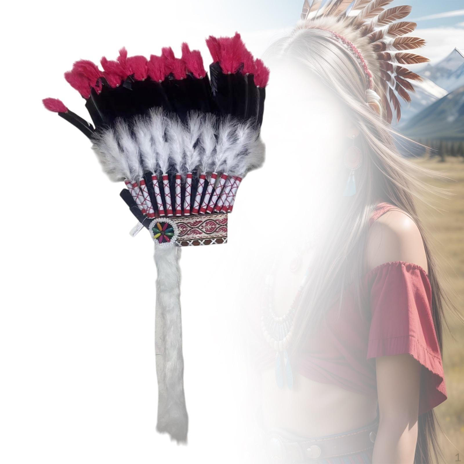 

Штучний пір яний головний убір Американський Вождь Індіанський Національний Капелюх для Косплей Вечірки Style B