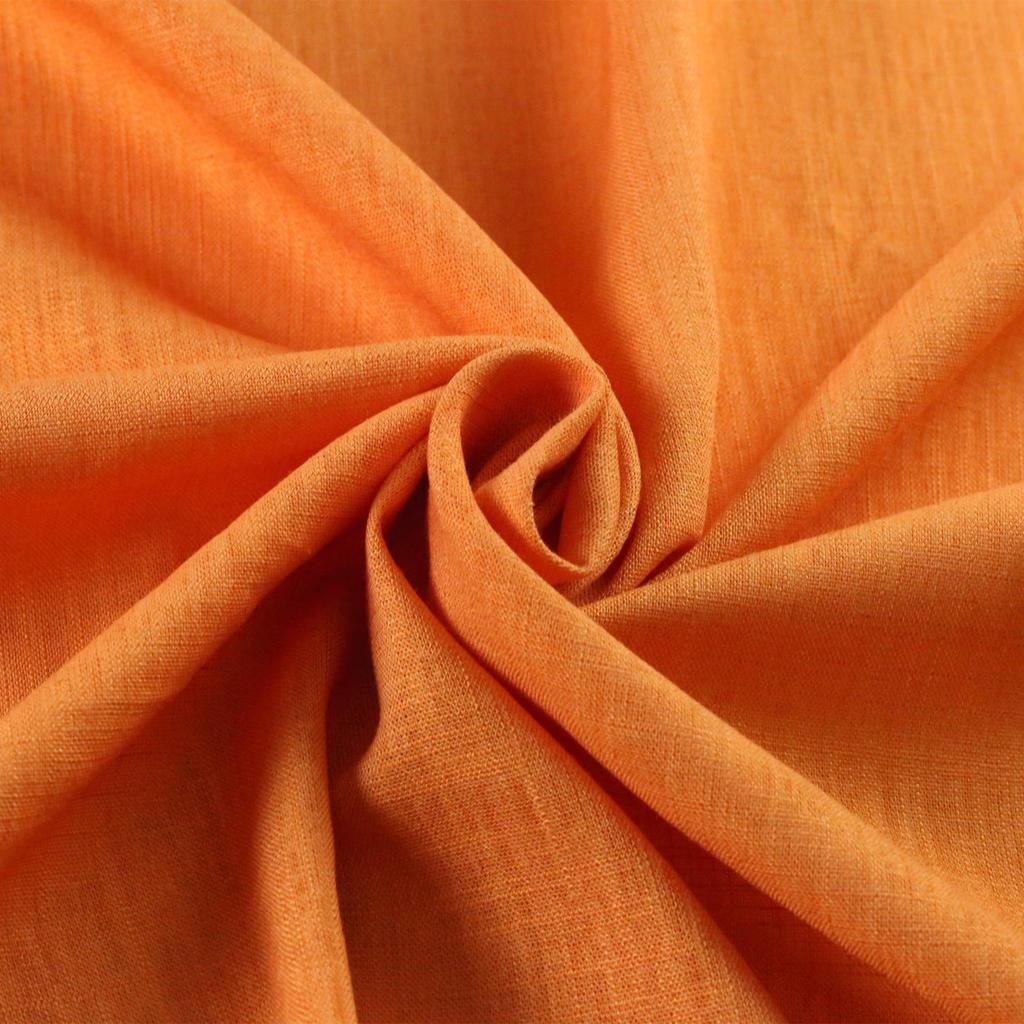 Jednolita gładka tkanina lniana/bawełna z supełkami do odzieży i dekoracji