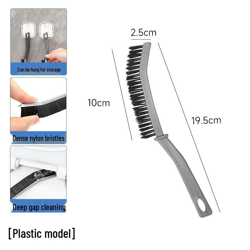 Multifunctional Hard Bristle Crevice Brush for Bathroom, Toilet, Kitchen, and Windows