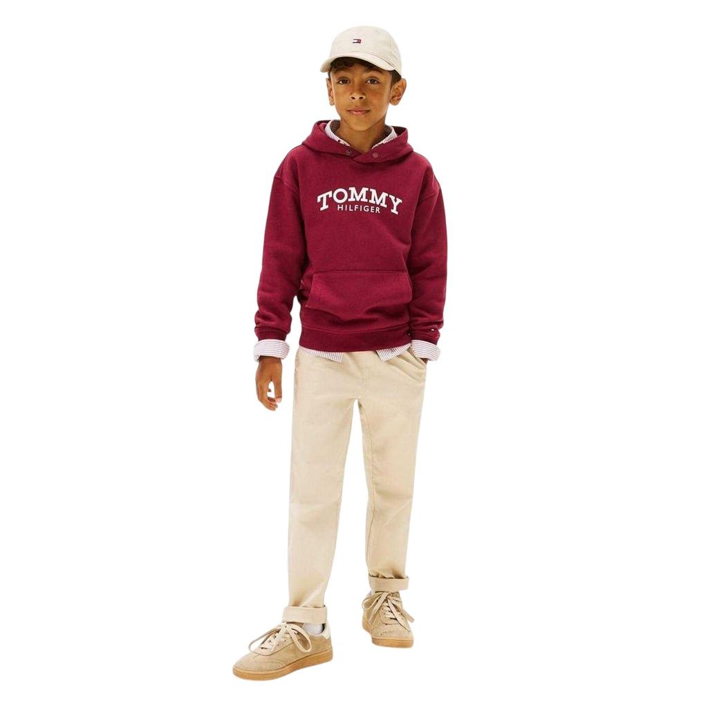 Tommy Hilfiger Childrens/Kids Logo Hooded Drawstring Hoodie