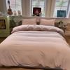 Washable Cotton Stripe Plaid Soft Bed Set: Includes Duvet Cover, Fitted Sheet & Pillowcases.