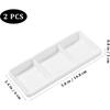DOITOOL 2Pcs Ceramic Serving Platters, 3 Compartment Appetizer Serving Trays Snack Dishes, White Rectangular Divided Sauce Dishes for Home Restaurant