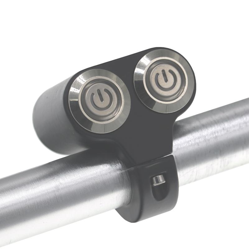 LMoDri Motorcycle Switches 22mm Handlebar Mount Switch Headlight Hazard Brake Fog Light ON-OFF Aluminum Alloy With Led