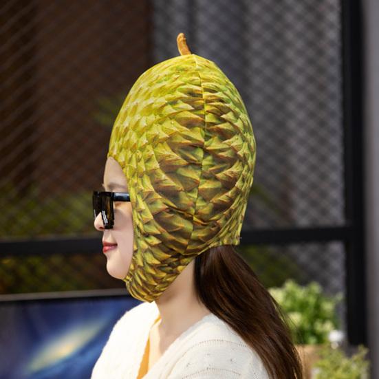 Fruit Headgear Simulation Durian Hat Cute Funny Cross-dressing Headwear Decorative Selfie Props Cartoon Cosplay Costume Accessories Performance Props