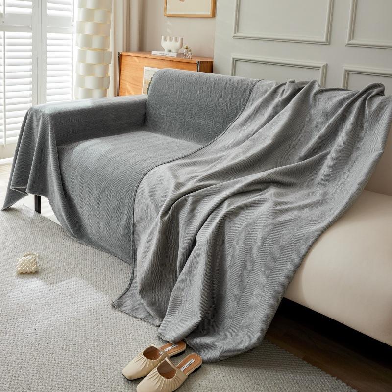 Chenille Sofa Covers Soft Washable Couch Covers for Sofa Furniture Protector Herringbone Pattern Sofa Cover with Tassel