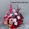 Red Chinese Engagement Wedding Floor Arrangement - Aisle and Stage Silk Flower Decoration