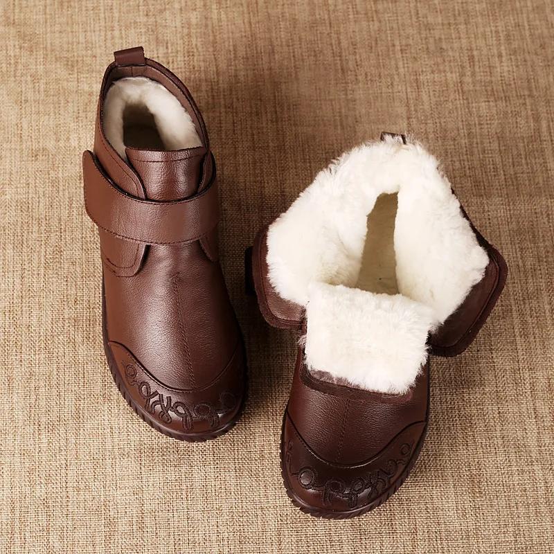 Fashion Comemore 2025 New Women's Leather Ankle Furry Boots Thick Bottom Plush Shoes Women Winter Warm Fur Boot Female Fashion Footwear