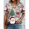 Dandelion Patterned V-Neck T-Shirt, Short Sleeves, Casual Top for