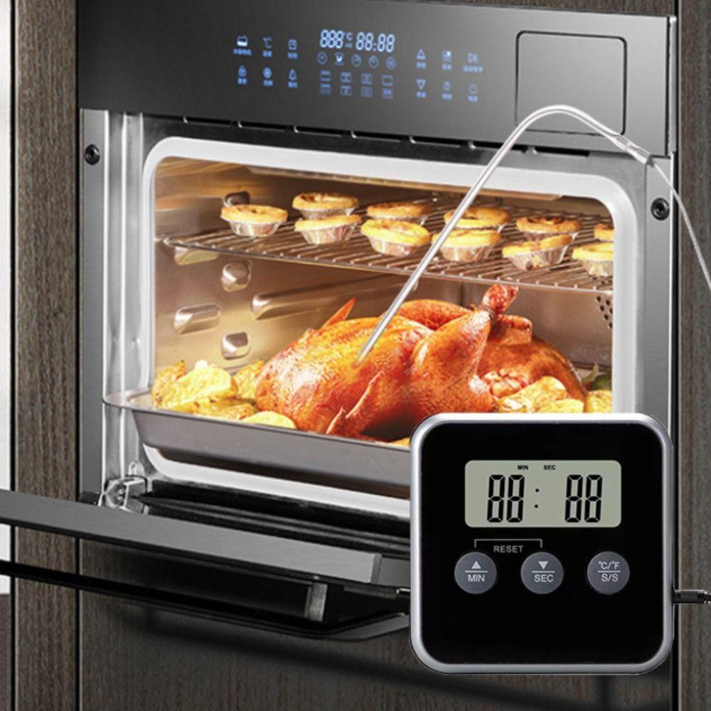 Timed Digital Food Thermometer Waterproof Grill Temperature Tester  Oven