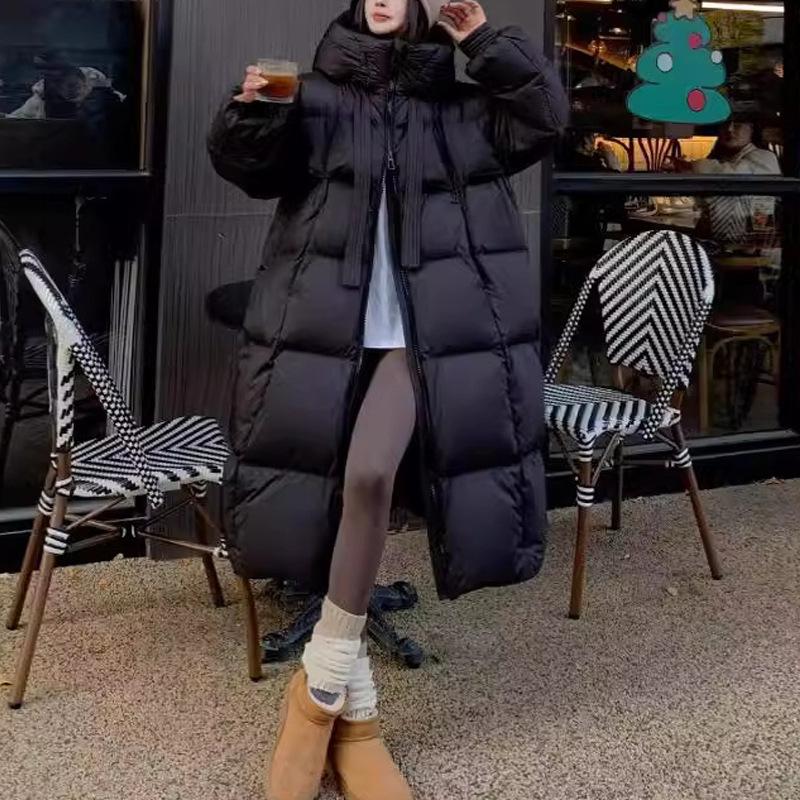 Fashions Long Women's Winter Down Jacket Loose Hooded Coats Thicken Warm White Duck Down Jacket High-end Parkas Light Outwear