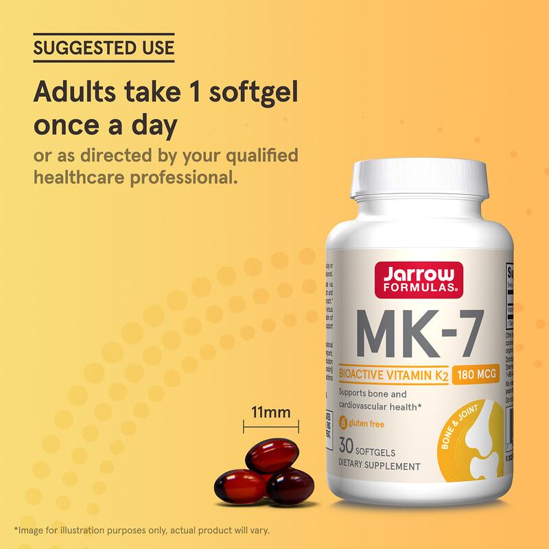 MK-7, 180 mcg, 30 Softgels