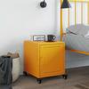 VidaXL Table de chevet jaune moutarde 36x39x43,5 cm acier, armoire, armoire latérale, support de téléphone, table de chevet 846620