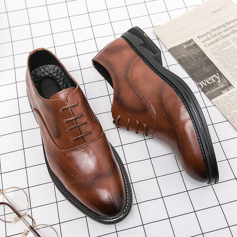Spring new Brock carved leather shoes breathable casual business dress wedding shoes