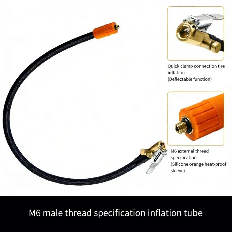 16cm-100cm Air Pumps Hose Connector with Locking Air Chuck Standard Tire Valves Fine Thread Tire Inflator Hose Adapter
