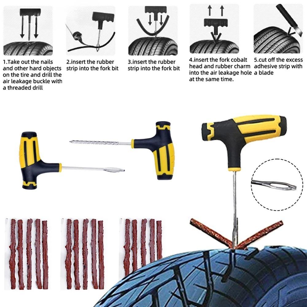 Multi-Vehicle Tire Repair Kit - Emergency Plug Tools for Car/Truck/Motorcycle Puncture Fixes