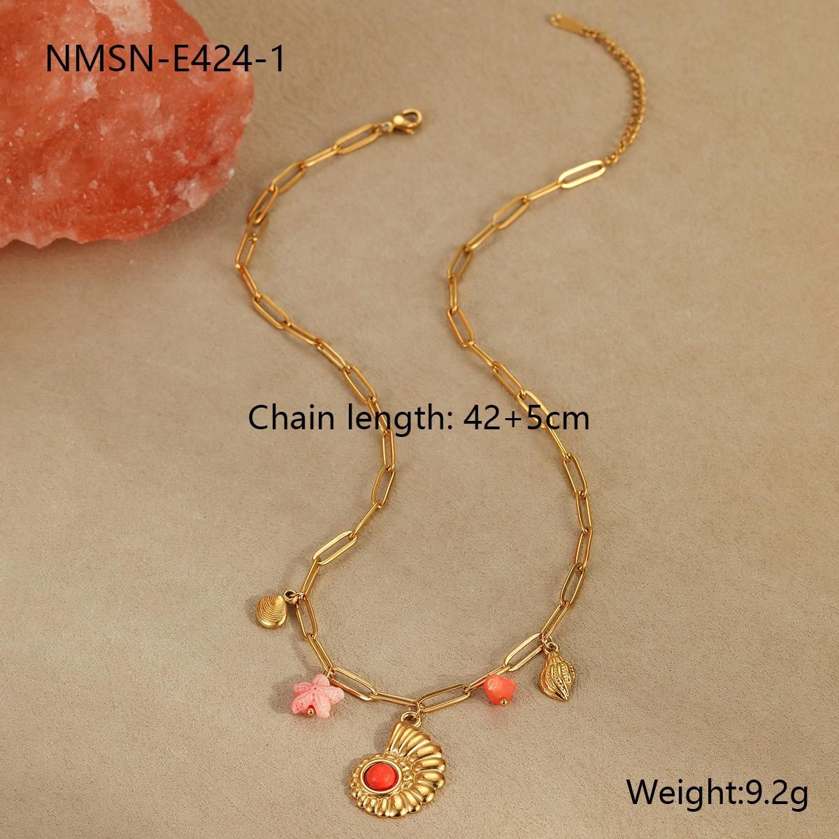 GEMCHIC Women s Ocean Style Summer Vacation Seashell Starfish Pendant Necklace Fashion Gold Chain