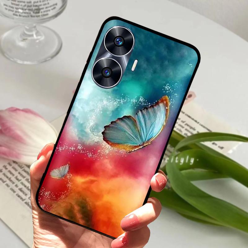 For Realme C55 Case Cool Black Soft Silicone TPU Bumper Protective Phone Case For OPPO Realme C55 C 55 Cover Fundas Shell Coque