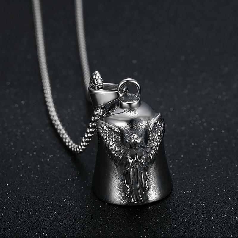 Bell Biker Bell Lucky Angel Wings Motorcycle Bell Keychain Punk Men Biker Lucky Amulet Exorcist Jewelry Accessory