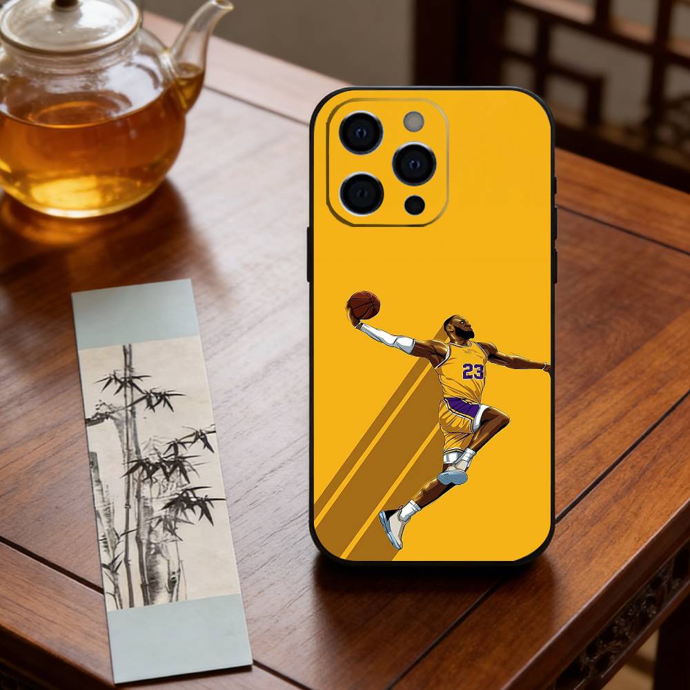 LeBron James Handyhülle für iPhone 17,16,15,14,13,12,11 Plus,Pro Max,XS,Weiche Silikon-Schwarze Hülle