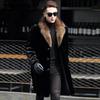 Giacca Invernale da Uomo con Pelliccia Cappotto con Grande Collo in Pelliccia Cappotto Caldo Plus Velluto Parka in Cachemire Morbido Casual