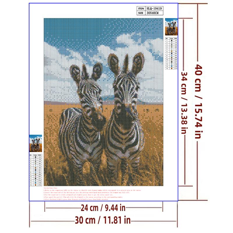 5d DIY Diamond Painting Cross Stitch Animal Zebra Diamond Embroidery Mosaic Full Round Drill Home Decor Arts