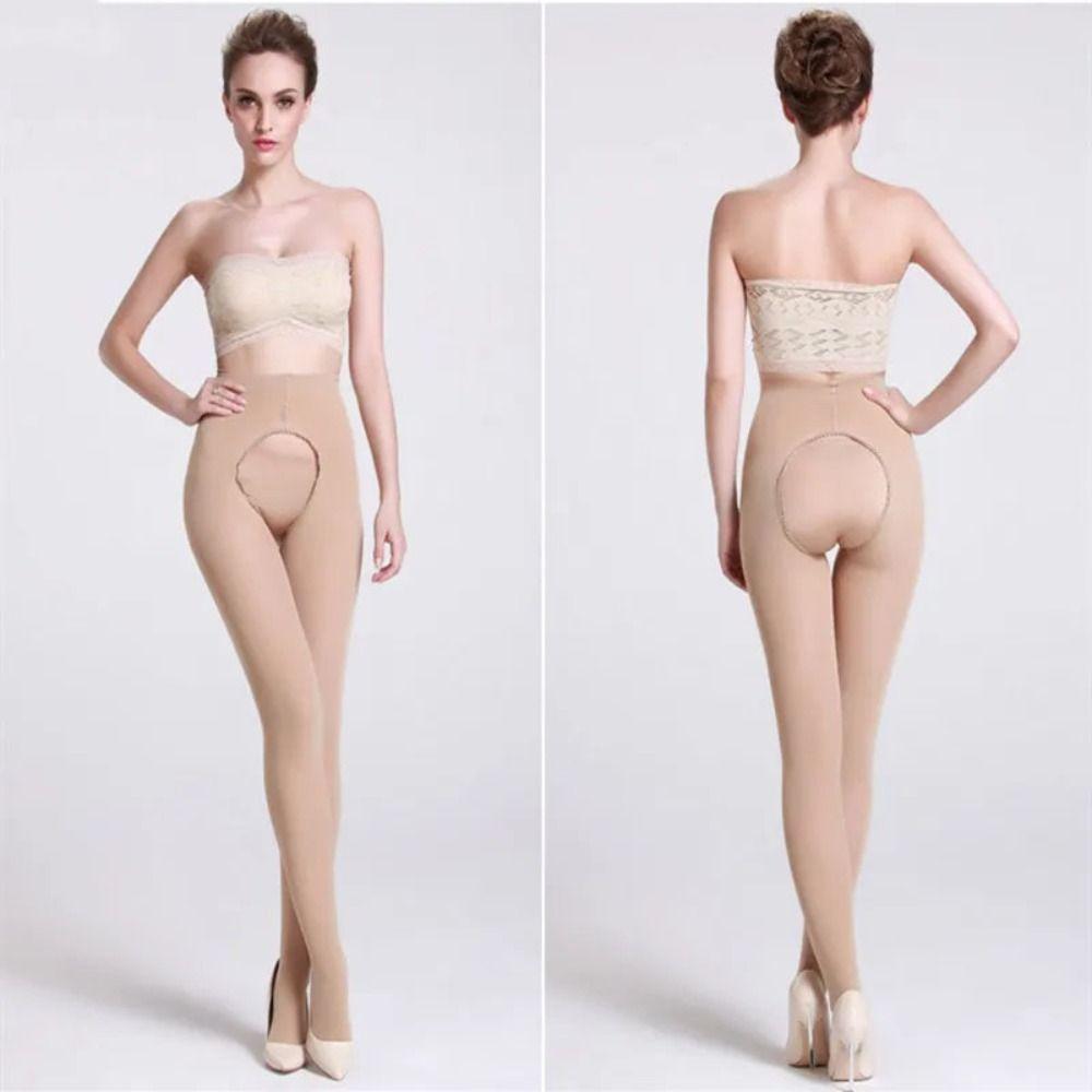 Step On Foot Women Leggings High Waist Plus Size Leggings Sexy Open Crotch Pantyhose  Women