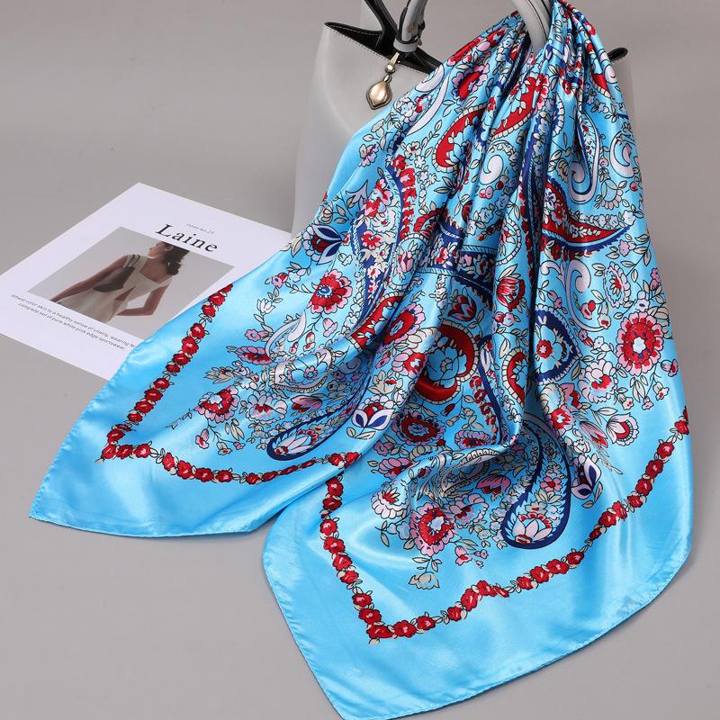 90 Square Scarves, Silk Scarves, Women's New Spring and Summer High-end Sense Versatile, Thin Scarves, Shawls Outside
