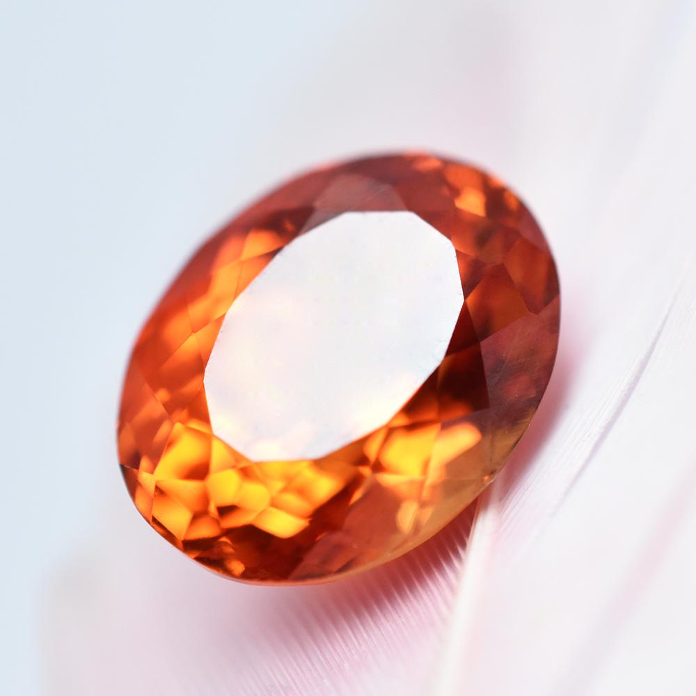 Extremely Rare 7.85 Ct Natural Orange Sapphire   Oval Cut Loose Gemstone