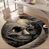 1PC Moon Skull Office Round Area Rug, Mat Suitable For Office, Under Office Chairs Bedroom Living Room Home Decor, Room Deco
