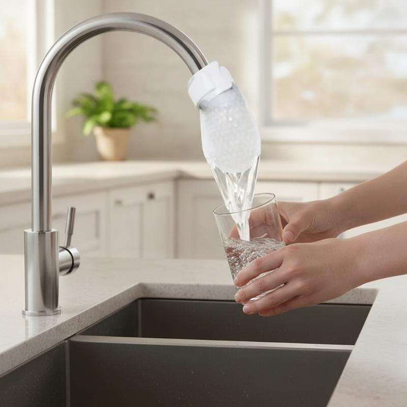 Faucet Filter Cotton Anti-Splash Sediment Filter 50/100Pcs with T-Strap for Kitchen Bathroom Water Purification