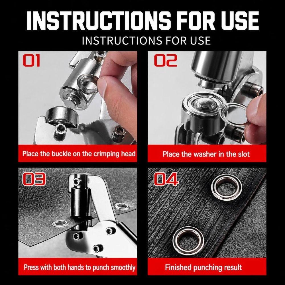 Metal Eyelet Pliers Rubber Grip Grommet Press Tool New Eyelet Setting Tool Tarpaulin Repair
