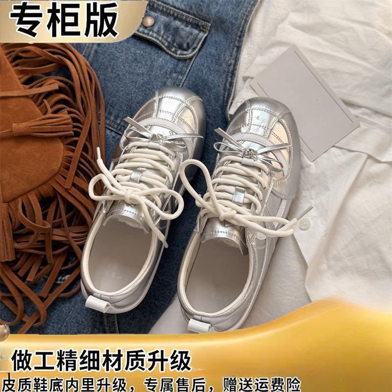 Silver Women's 2 Spring and Autumn New Versatile Lightweight Soft Sole Trend Casual Shoes Sports Little White Shoes