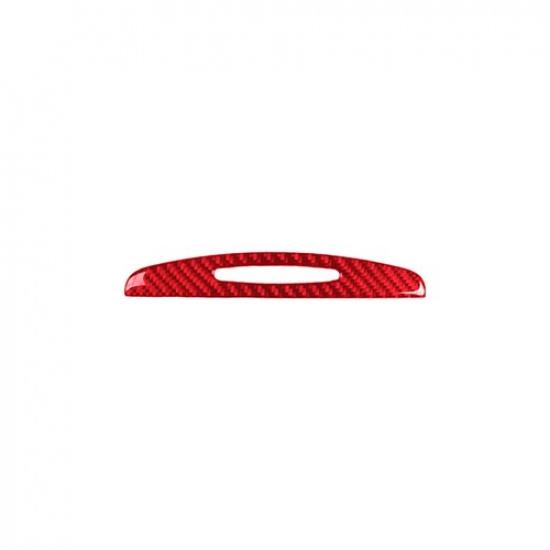 For 2015+ Chrysler 300 Red Carbon Fiber Floor Console Cupholder Pull Cover Trim