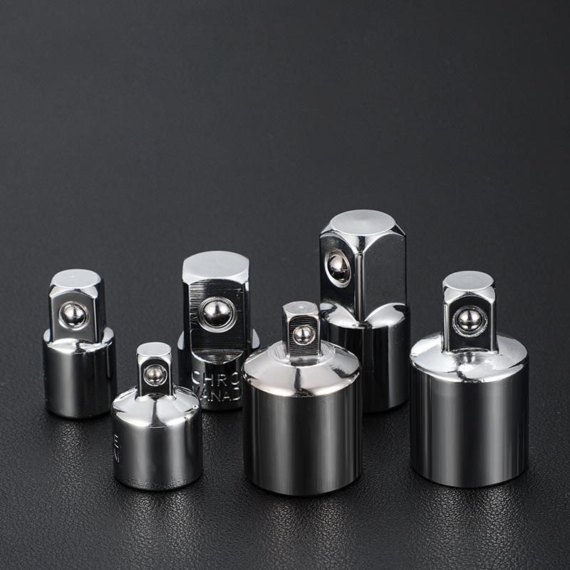 6Pcs Drive Socket Converter Wrench Transform Joint 1/4" 3/8" 1/2" Ratchet Wrench Adapter Chrome Vanadium Sleeve