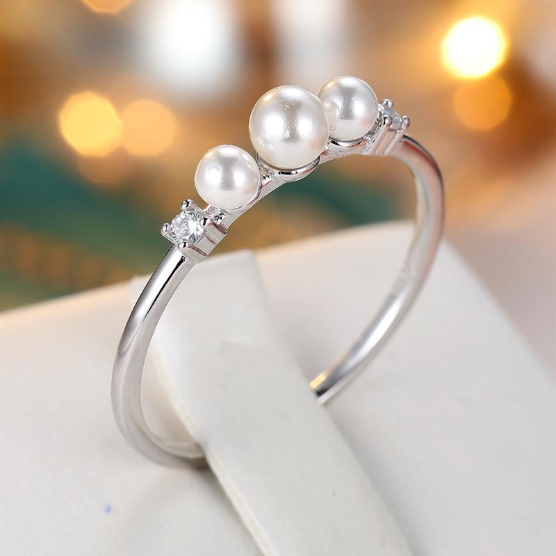 

Настоящее 925 стерлингового серебра круглые жемчужные обручальные кольца для женщин свадебные вечеринки модные ювелирные изделия для девушек роскошные аксессуары для пальцев 8