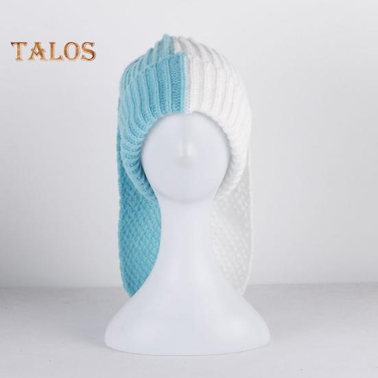 Зимняя вязаная шапка с длинным декором в виде заячьих ушей — фото 7