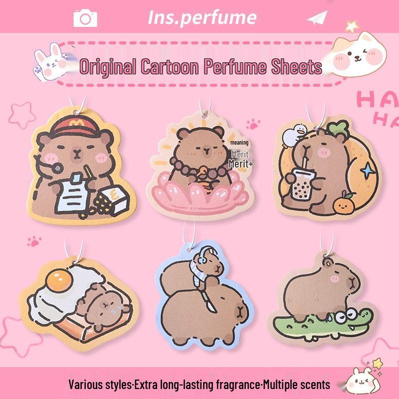 Car Scented Paper Freshener - Cute, Long-lasting Fragrance Odor Eliminator Pendant for Car Interior