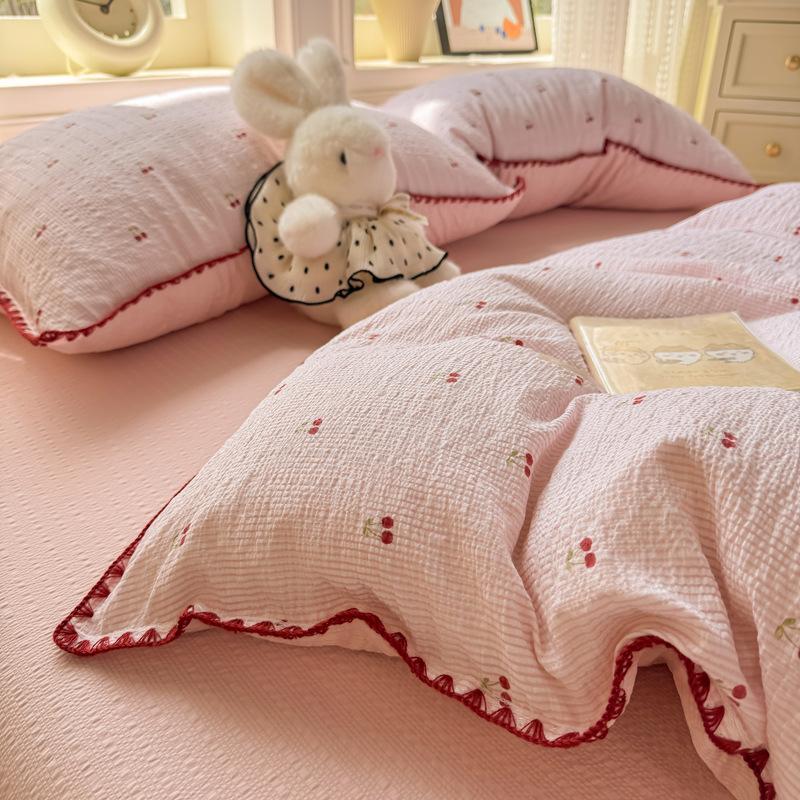 Class A Maternal And Infant Grade Cotton Double-Layer Gauze Shell Edge, Pure Cotton Quilt Cover Student Dormitory Bed
