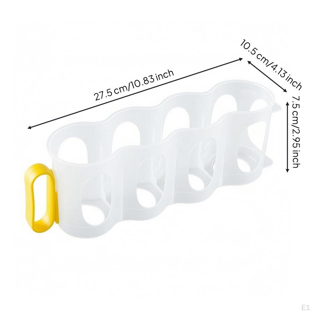 4Compartment Drink Holder Cylindrical Slots Beverage Storage Box Refrigerator Organizer Translucent