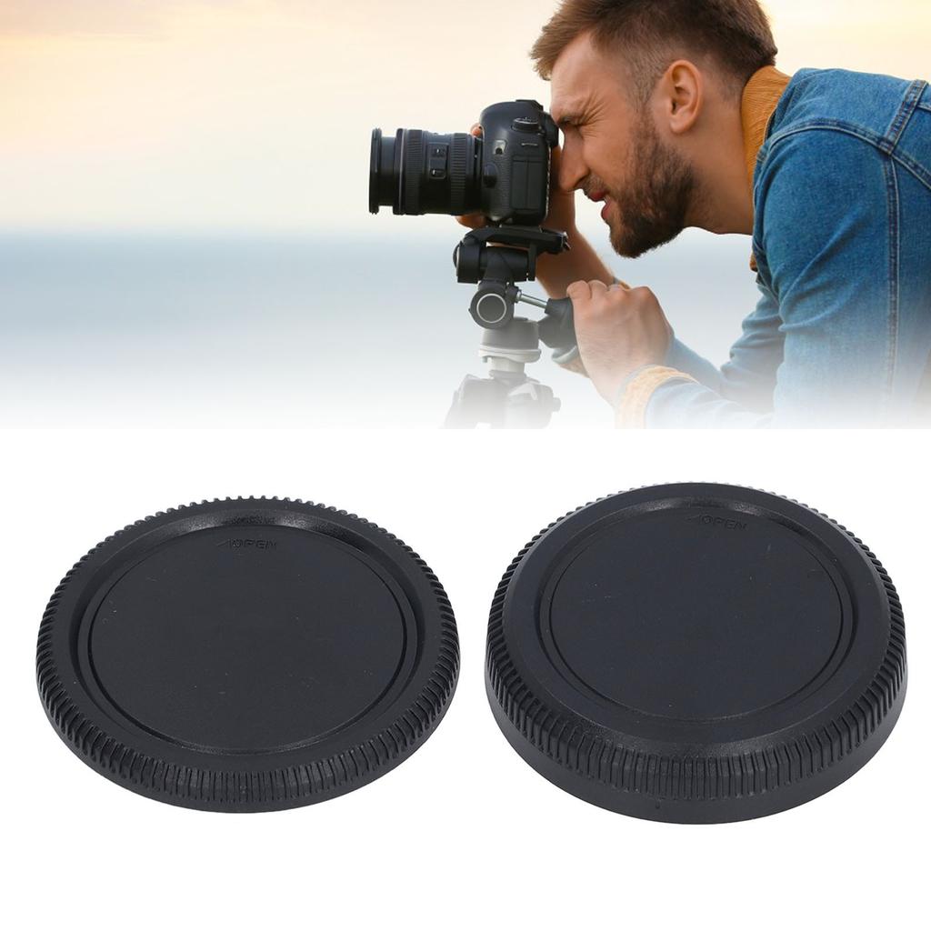 2 Sets Front Rear Lens Covers Dustproof Protective Camera Lens Caps for Fujifilm GFX Series SLR Camera